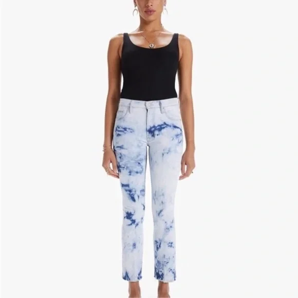 New Mother Superior Insider Ankle Fray In A Tizzy Tie Dye Jeans Size 28